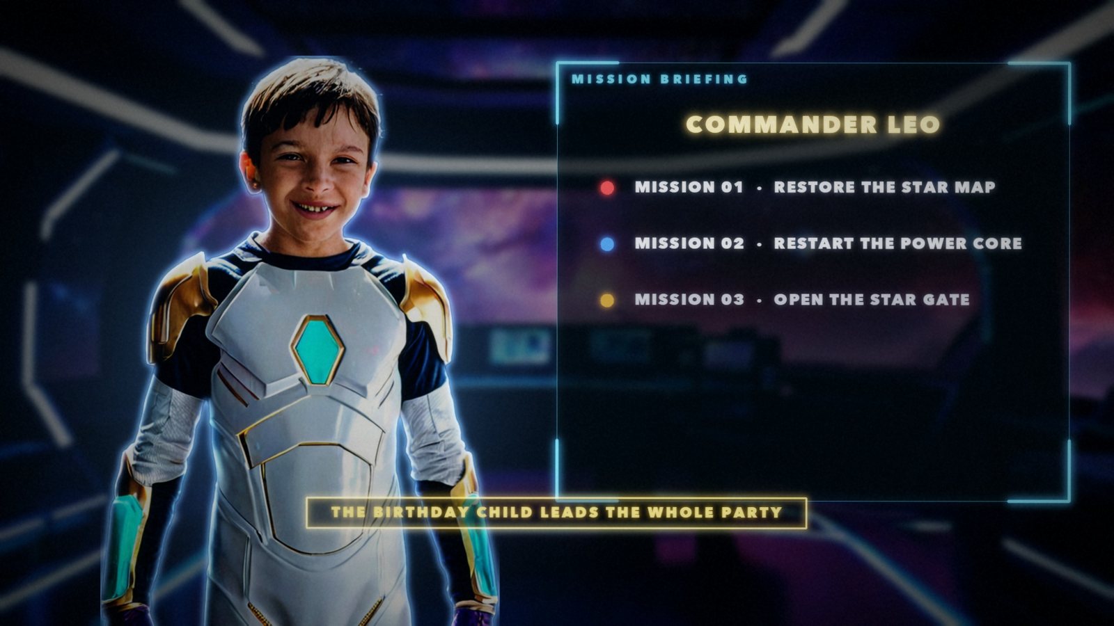 The birthday child as Commander