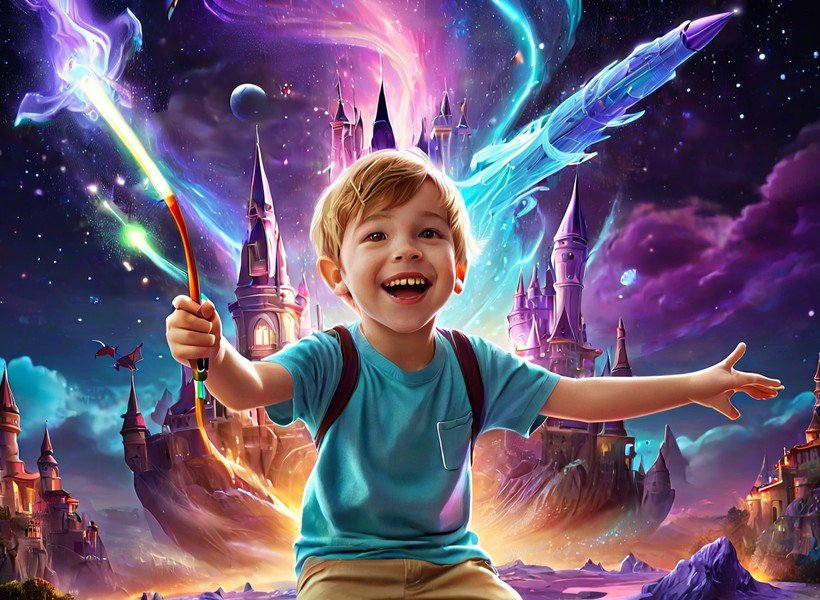 A child drawing a world that comes to life